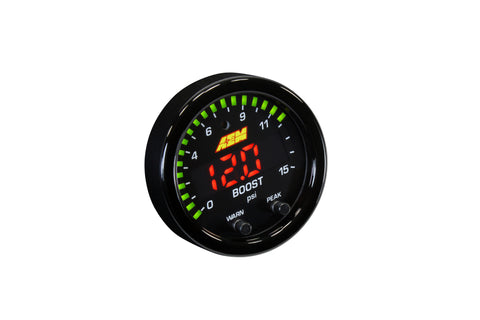 X-Series Pressure Gauge 0-15psi, Black Bezel and Reversible Black Boost or Fuel Pressure Faceplate