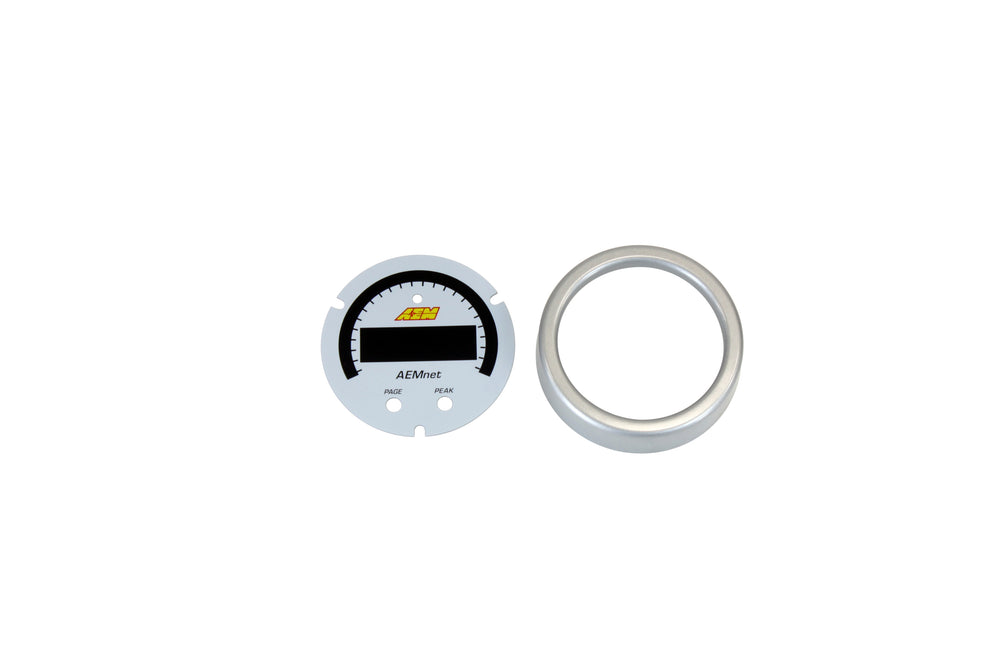 X-Series AEMnet Can Bus Gauge Accessory Kit, Silver Bezel and White Faceplate