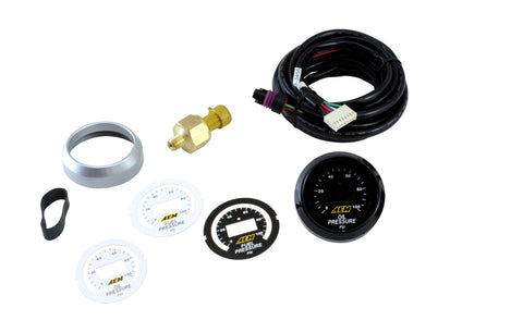 Digital Oil or Fuel Pressure Gauge, 0-100psi, incl blk and wht faces, blk and silvr bezels