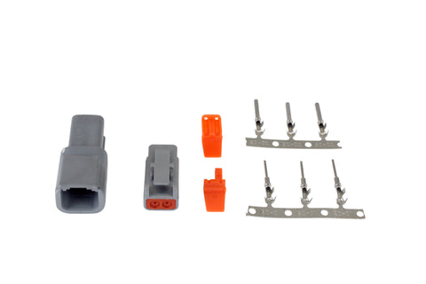 DTM-Style 2-Way Connector Kit, Includes Plug, Receptacle, Plug Wedge Lock, Receptacle Wedge Lock, 3