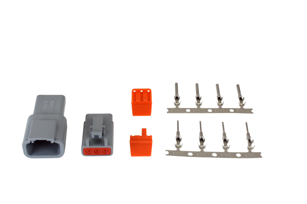 DTM-Style 3-Way Connector Kit, Includes Plug, Receptacle, Plug Wedge Lock, Receptacle Wedge Lock, 4