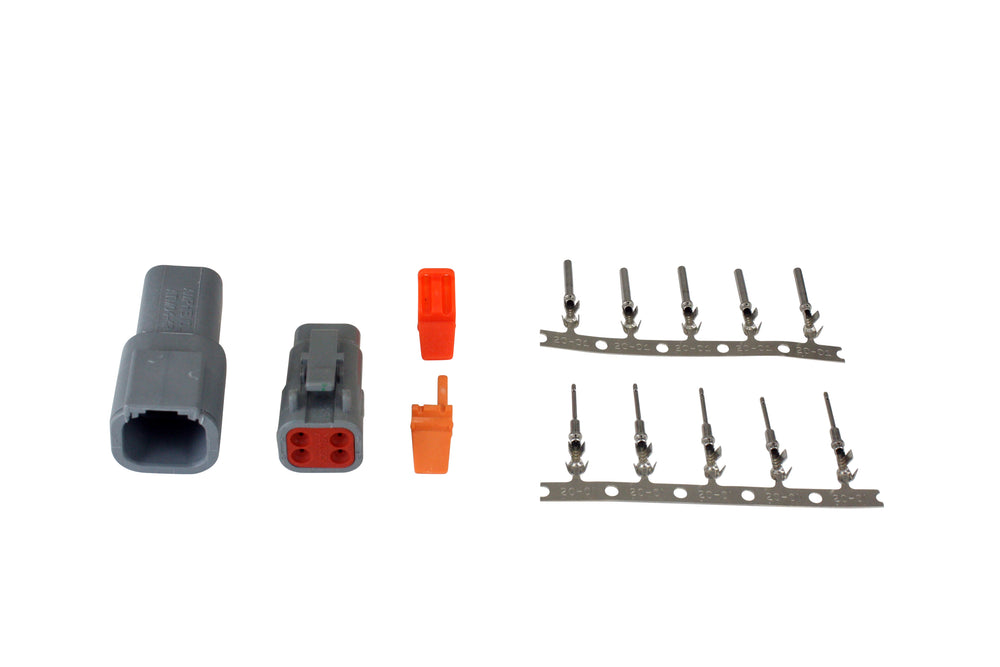 DTM-Style 4-Way Connector Kit, Includes Plug, Receptacle, Plug Wedge Lock, Receptacle Wedge Lock, 5