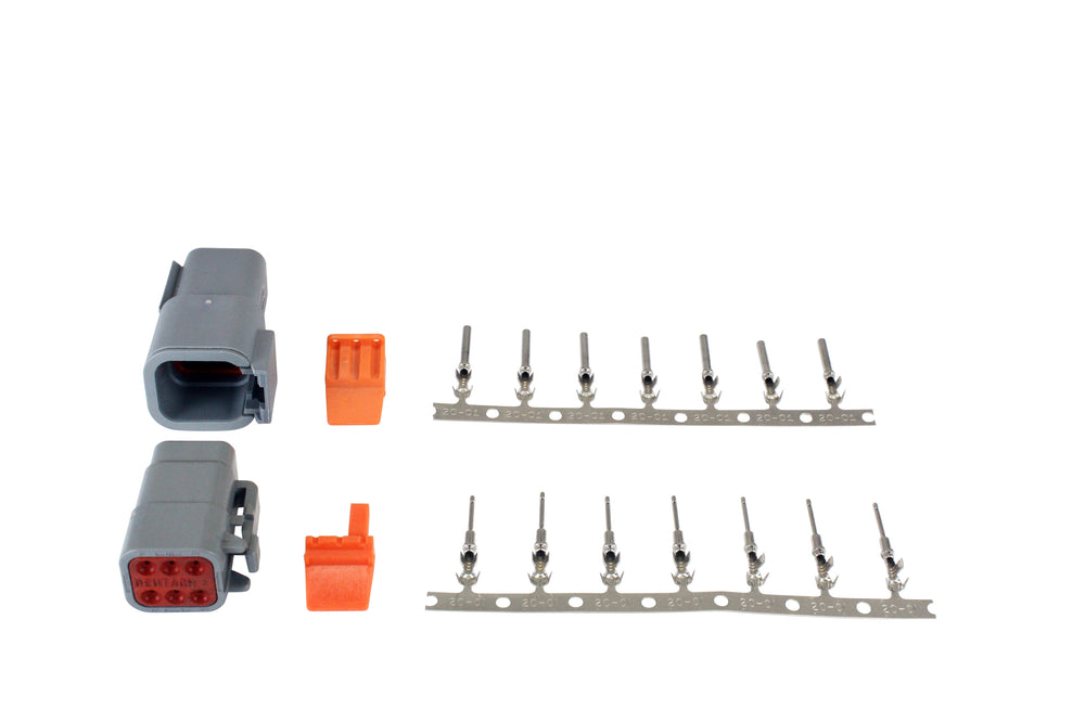 DTM-Style 6-Way Connector Kit, Includes Plug, Receptacle, Plug Wedge Lock, Receptacle Wedge Lock, 7