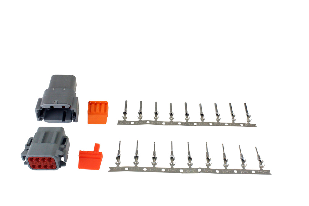 DTM-Style 8-Way Connector Kit, Includes Plug, Receptacle, Plug Wedge Lock, Receptacle Wedge Lock, 9