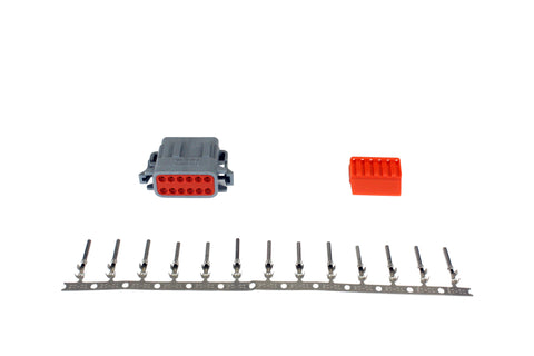 DTM-Style 12-Way Plug Connector Kit, Includes Plug, Plug Wedge Lock and 13 Female Pins