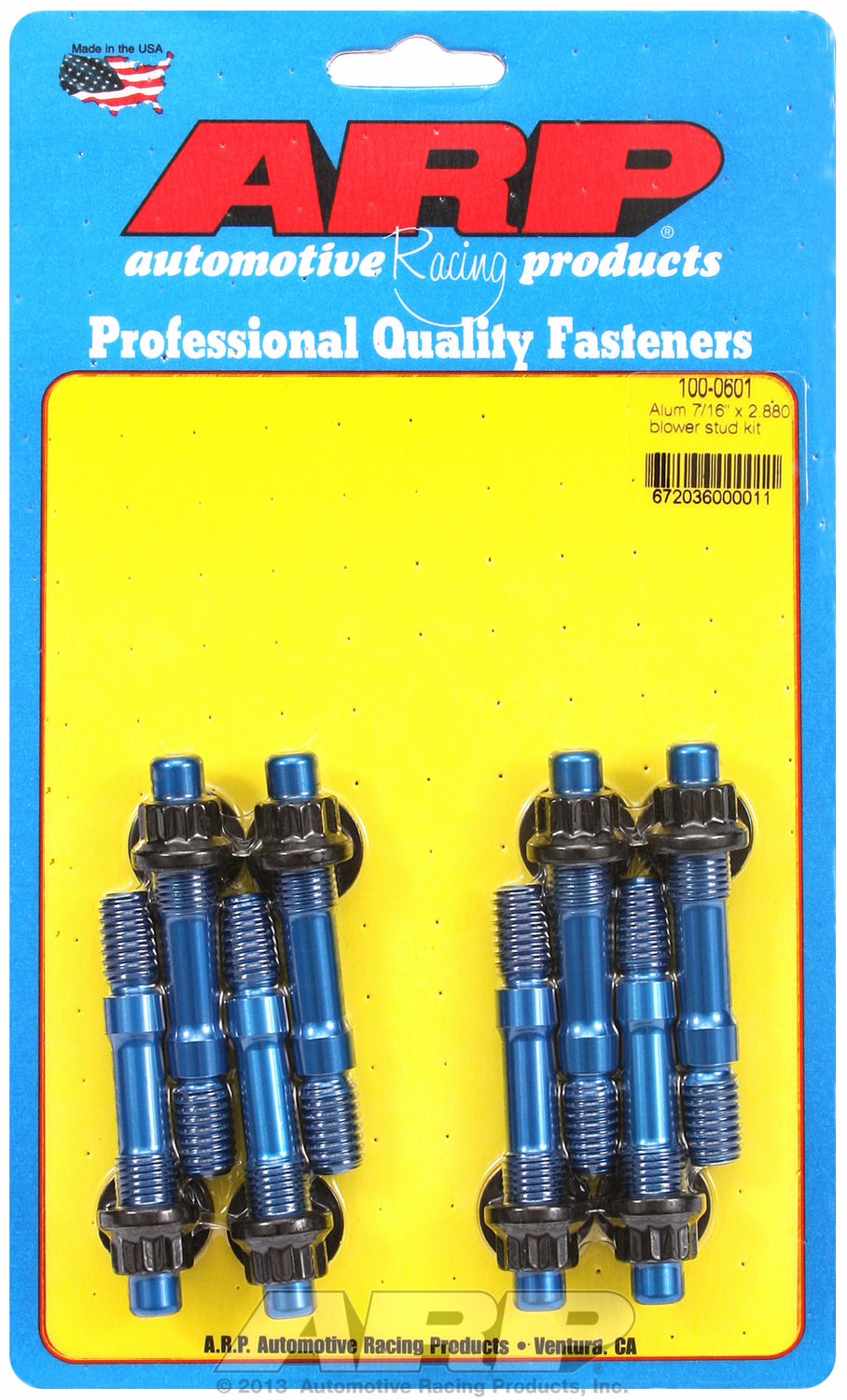 Aluminum Blower Stud Kit (Blue) 7/16in Dia 2.880in OAL