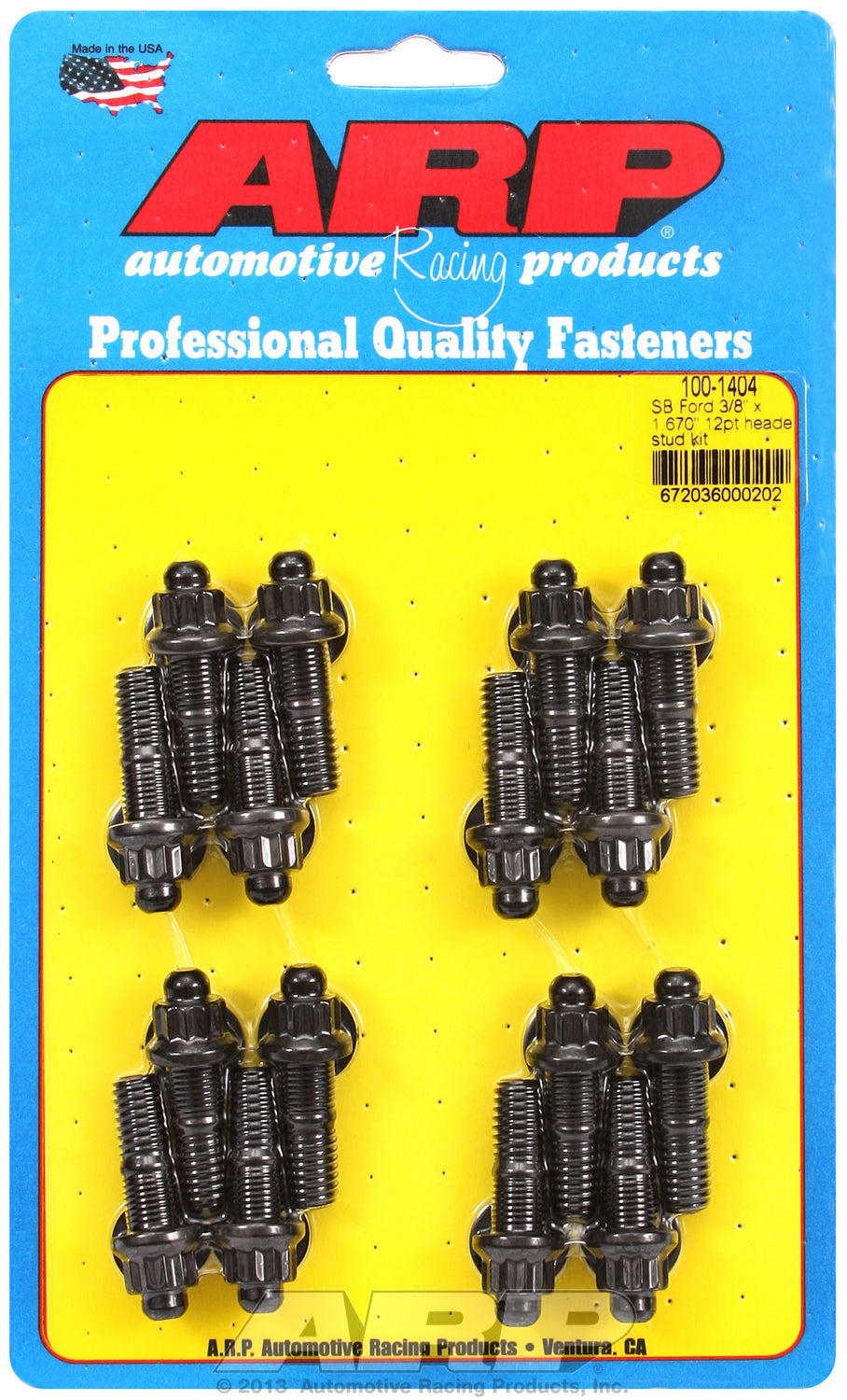 Header Stud Kit for Ford 3/8˝ stud Black Oxide 12-Pt Head