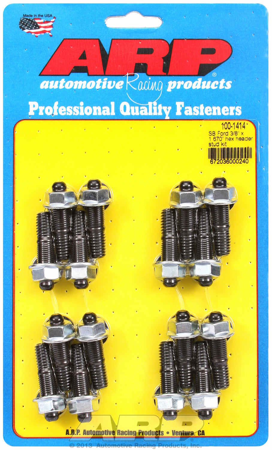 Header Stud Kit for Ford 3/8˝ stud Black Oxide Hex Head