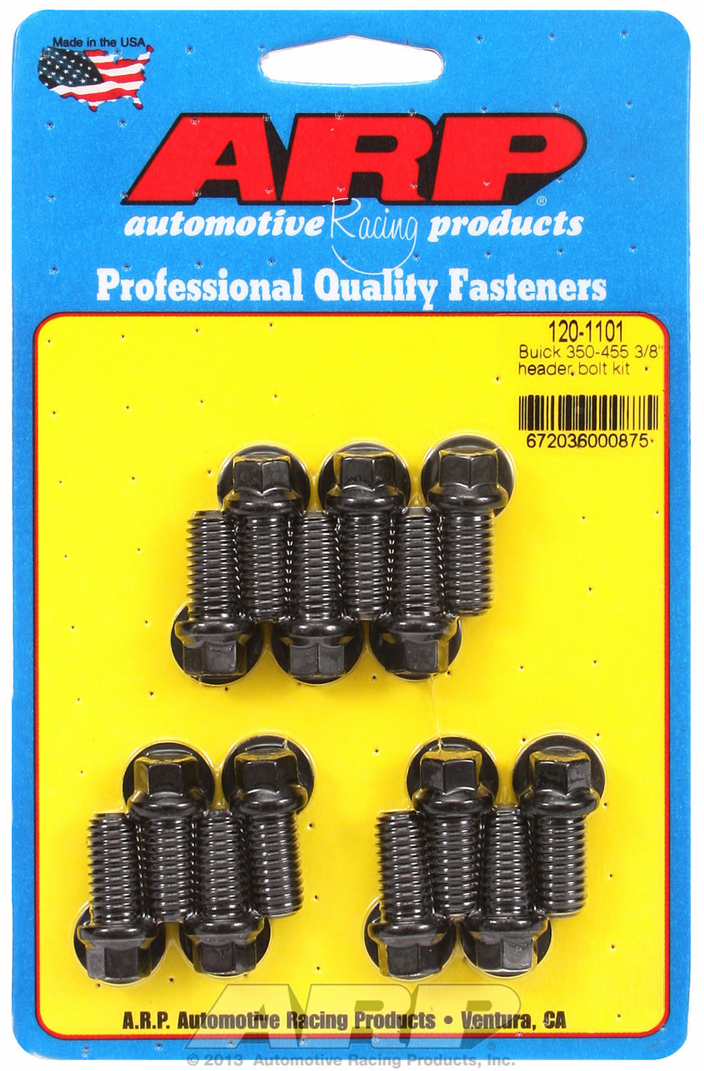 Header Bolt Kit For Buick 350-455 cid Black Oxide Hex Head