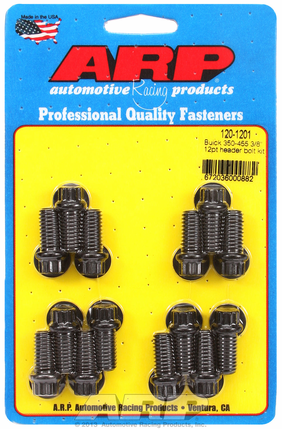 Header Bolt Kit For Buick 350-455 cid Black Oxide 12-Pt Head