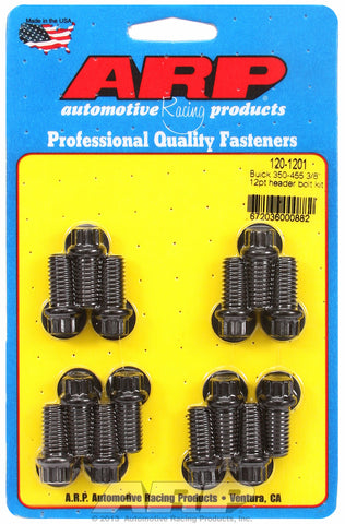 Header Bolt Kit For Buick 350-455 cid Black Oxide 12-Pt Head