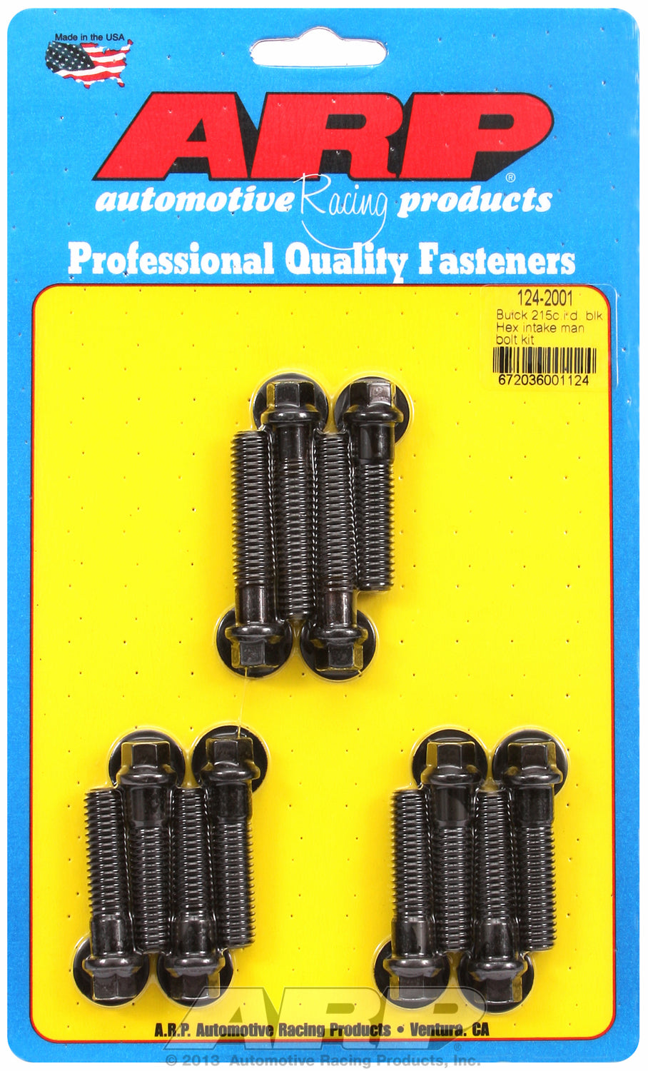 Hex Head Black Oxide Intake Manifold Bolts for Buick 215 cid, uses 3/8˝ socket