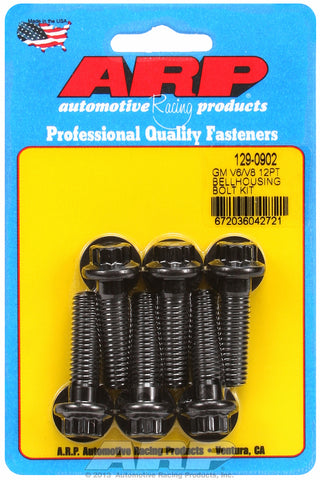 Bellhousing Bolt Kit for Chevrolet V6 & V8 Black Oxide 12-Pt Head