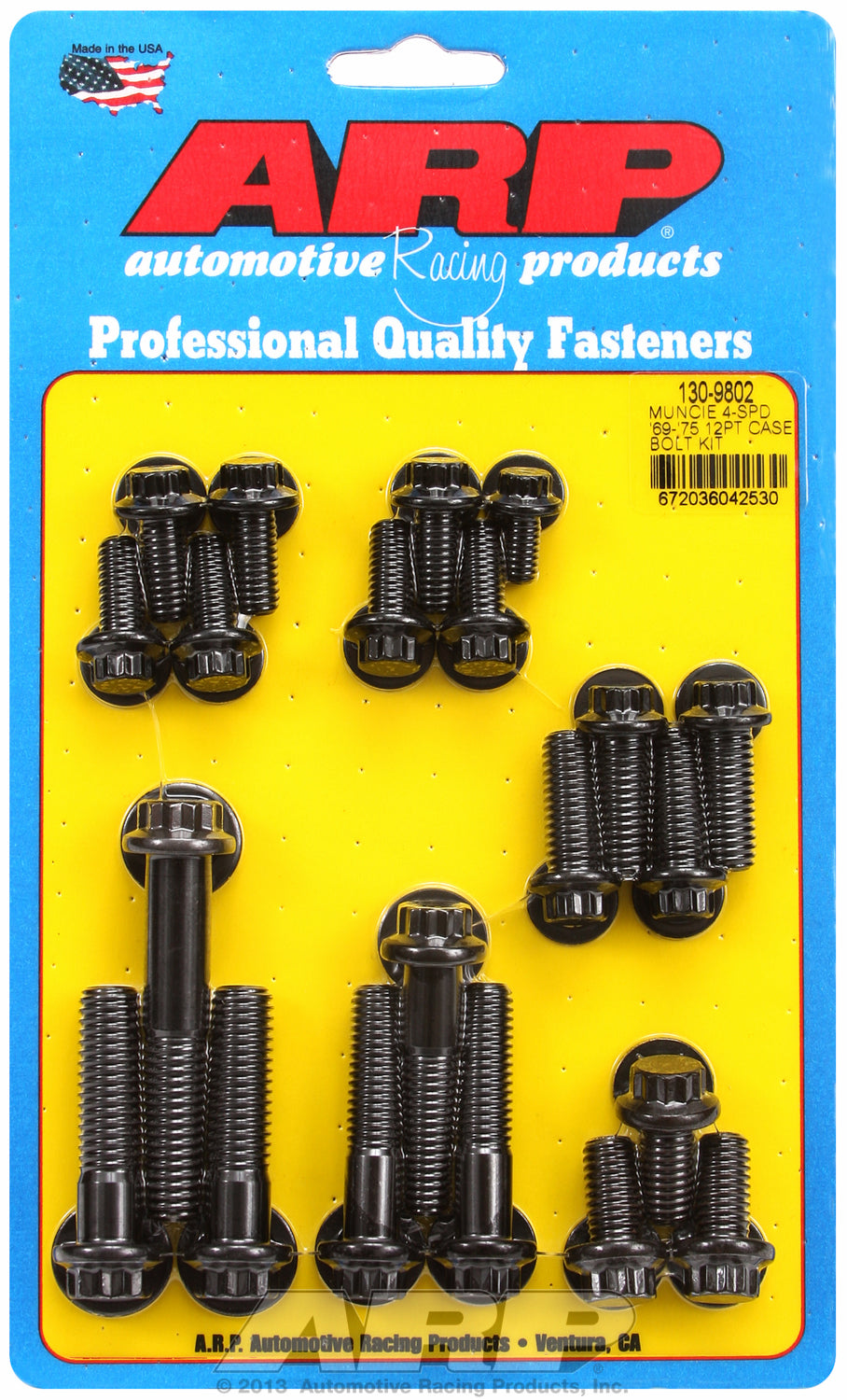 Manual Transmission Cast Bolt Kit for GM Muncie 4 Speed Black Oxide - 12-Pt Head