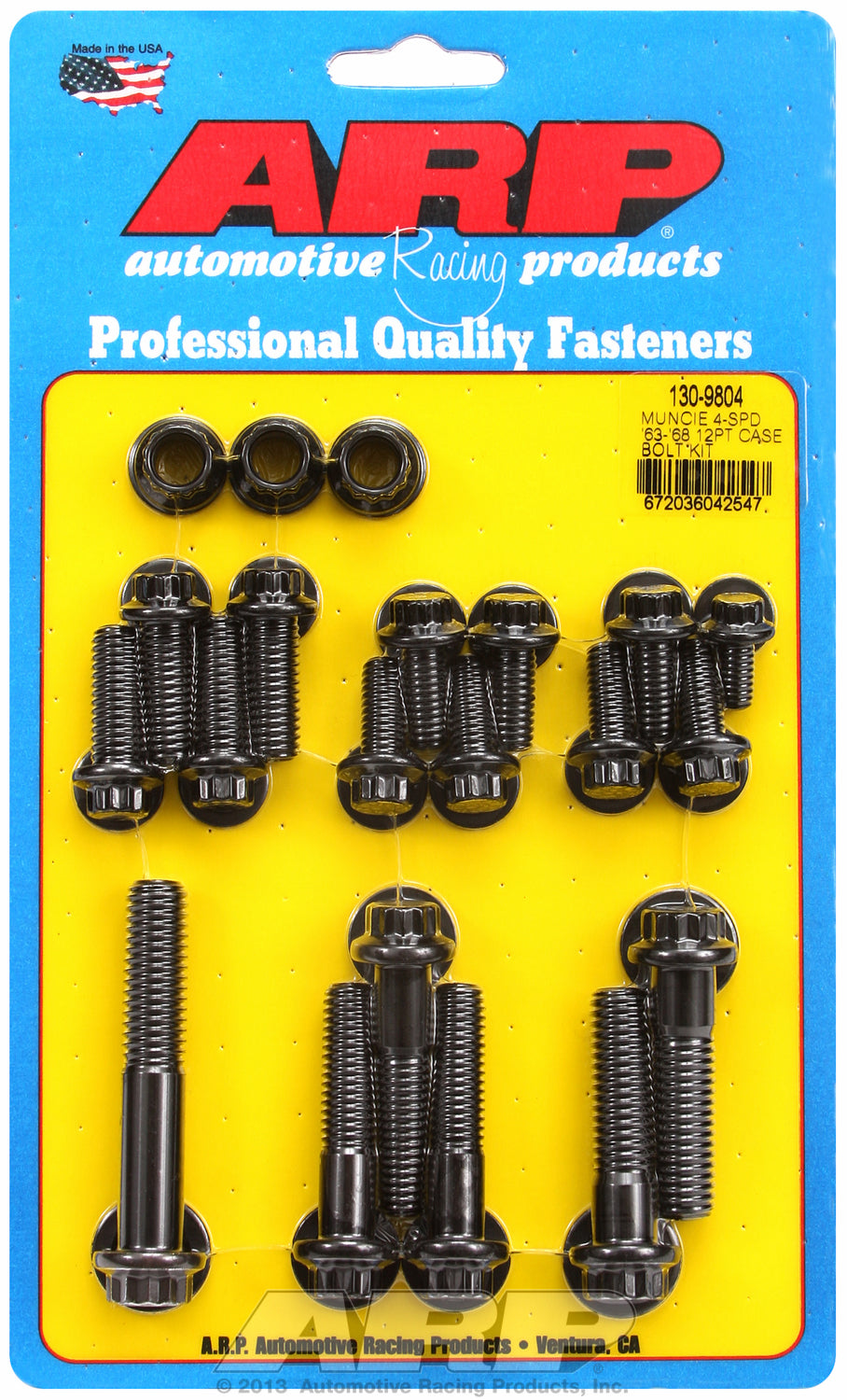 Manual Transmission Cast Bolt Kit for GM Muncie 4 Speed Black Oxide - 12-Pt Head