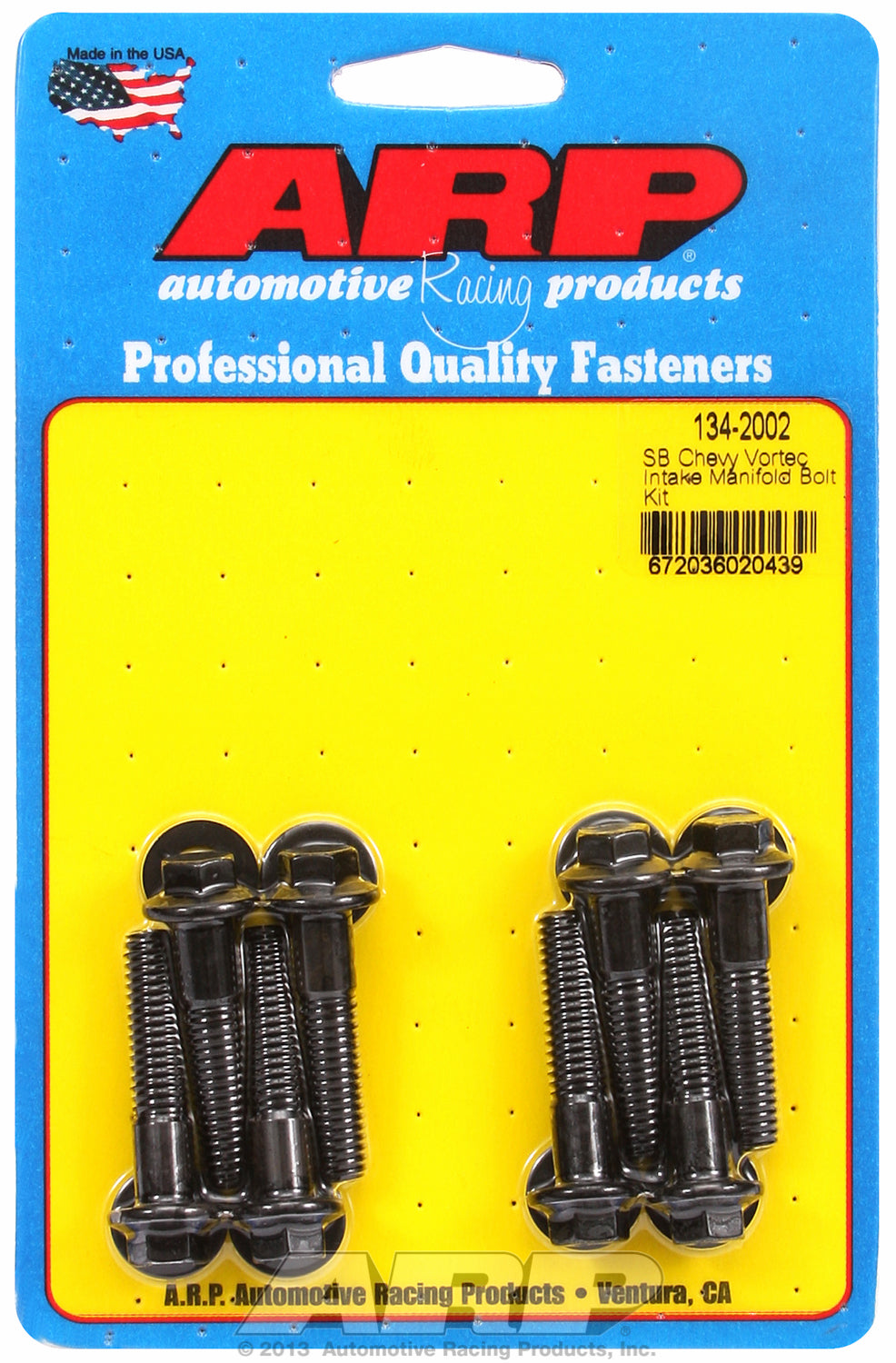 Hex Head Black Oxide Intake Manifold Bolts for Chevrolet 305-350 Vortec, fits most aftermarket alum.