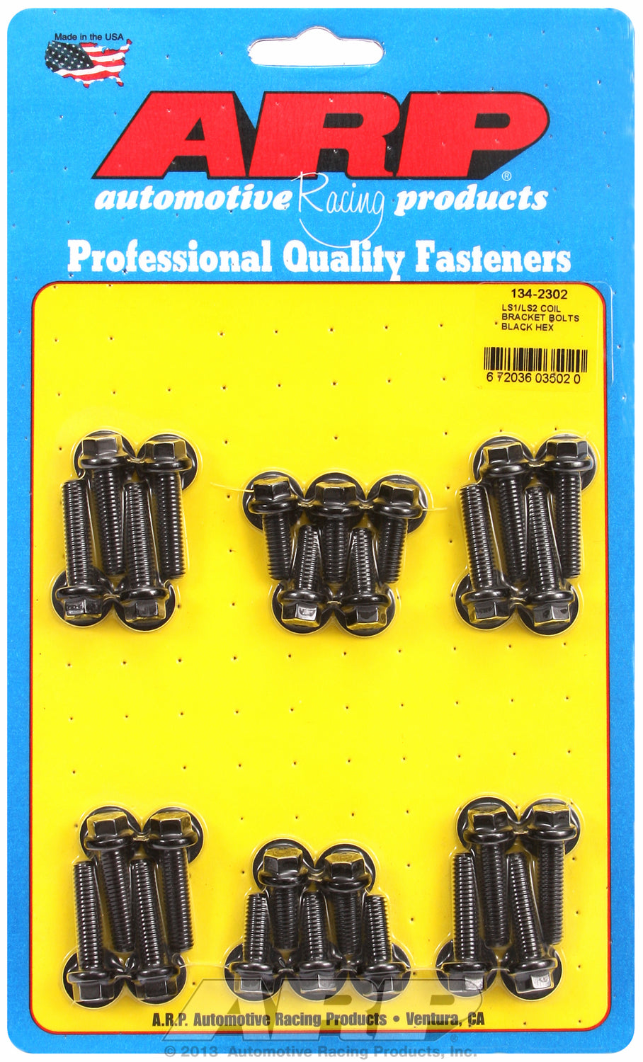 Coil Bracket Bolt Kit for Chevrolet LS Series small block Black Oxide - Hex Head