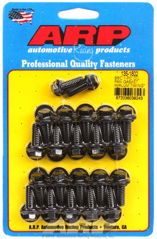 Hex Head Black Oxide Oil Pan Bolt Kit for Chevrolet 396-454 cid (w/ 1-pc. rubber gasket)