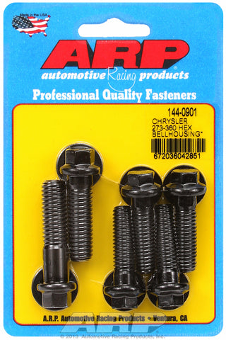 Bellhousing Bolt Kit for Chrysler 273-318-340-360 Wedge Black Oxide Hex Head