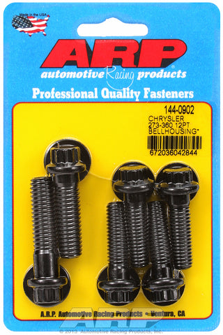 Bellhousing Bolt Kit for Chrysler 273-318-340-360 Wedge Black Oxide 12-Pt Head