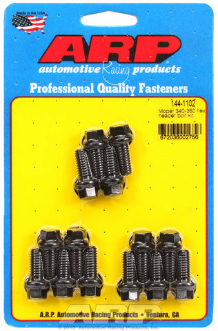 Header Bolt Kit For Chrysler 5/16˝ dia. bolt Black Oxide Hex Head