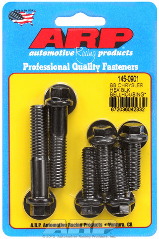 Bellhousing Bolt Kit for Chrysler 383-400-413-426-440 Wedge Black Oxide Hex Head