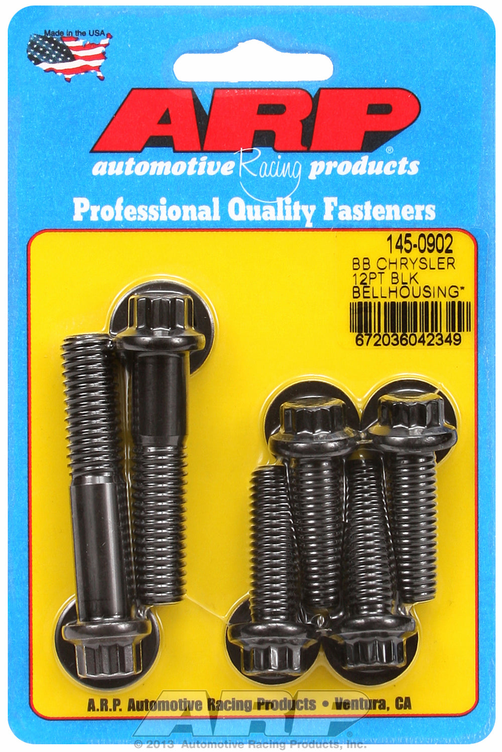 Bellhousing Bolt Kit for Chrysler 383-400-413-426-440 Wedge Black Oxide 12-Pt Head