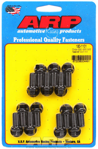 Header Bolt Kit For Oldsmobile 330-455 cid Black Oxide Hex Head