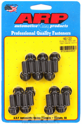 Header Bolt Kit For Oldsmobile 330-455 cid Black Oxide 12-Pt Head