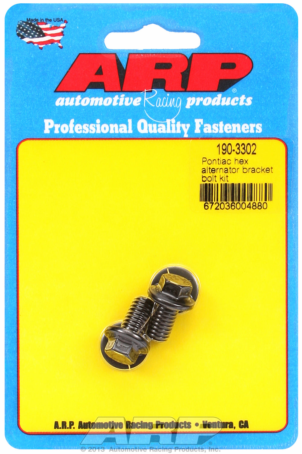 All V8, alternator bracket bolts for Pontiac Black Oxide Hex Heads