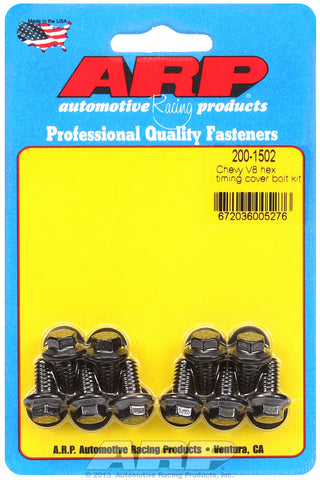 All V8, timing cover for Chevrolet Black Oxide Hex Heads