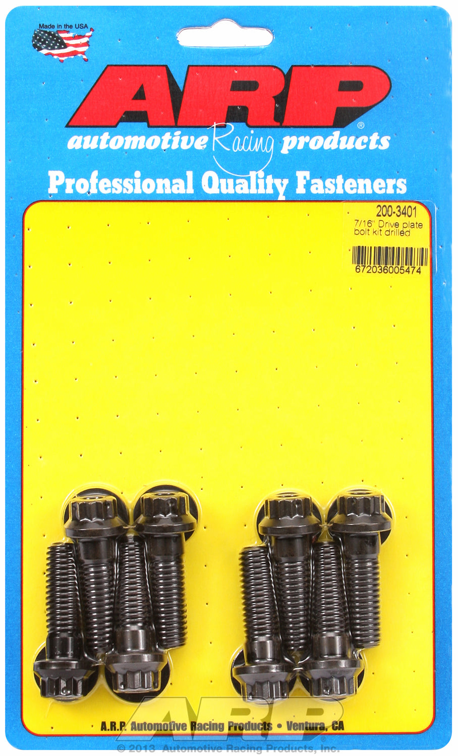 Drive Plate Bolt Kit for Wilwood, 7/16in, Drilled 12pt Head, 8pcs