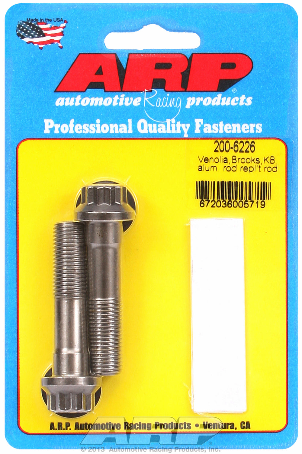 ARP2000 General Replacement Rod Bolt Kit 2-pc Venolia Brooks KB & Aftermarket Replacement