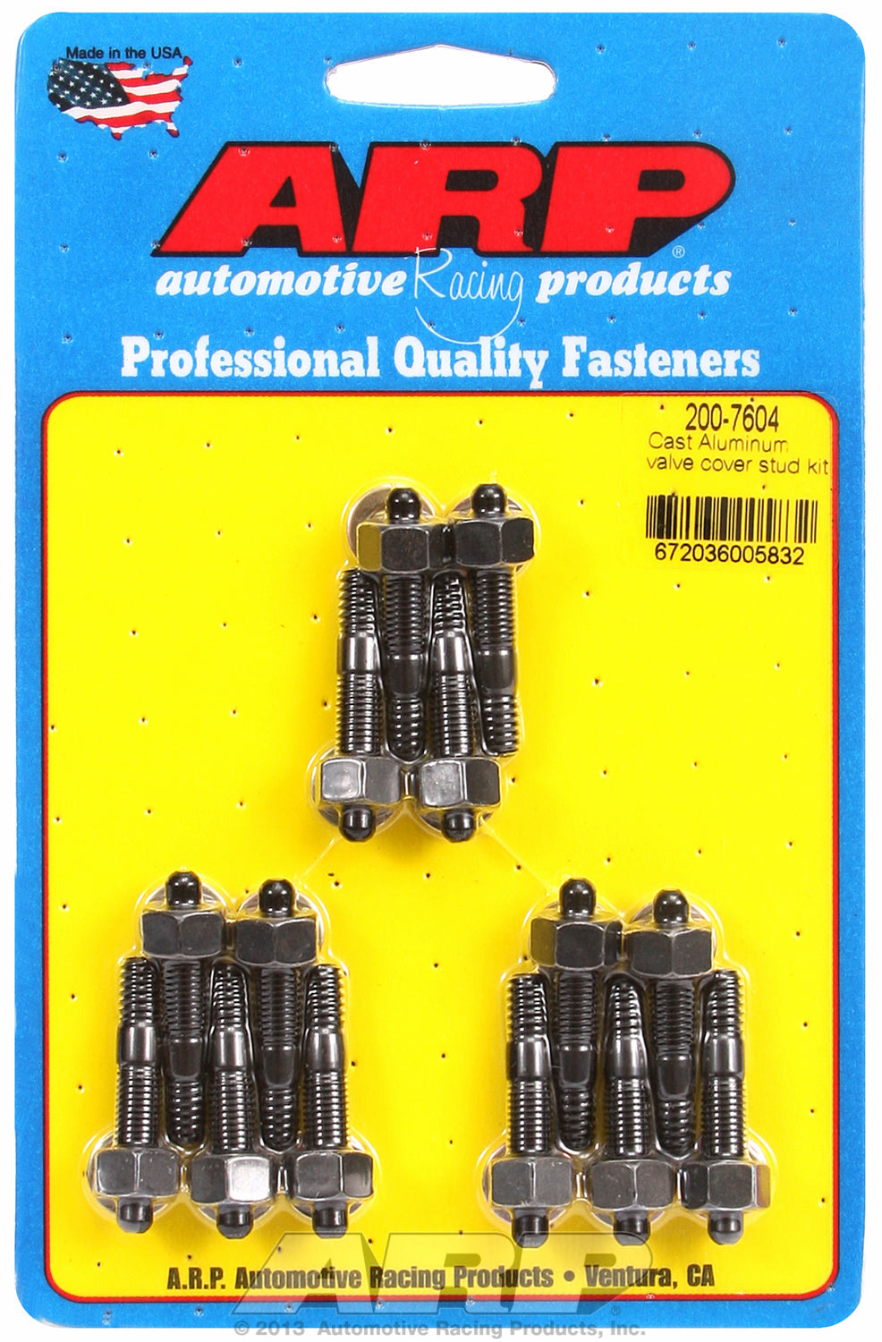 Valve Cover Stud Kit for Cast Aluminum Covers Stud kit Black Oxide - Hex Head