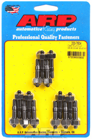 Valve Cover Stud Kit for Cast Aluminum Covers Stud kit Black Oxide - Hex Head