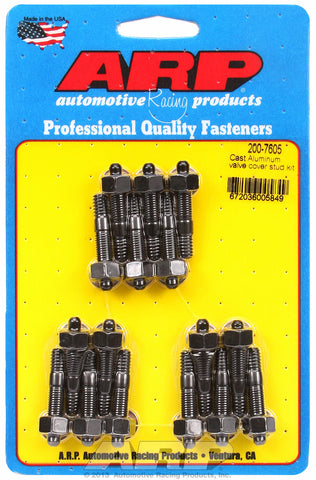 Valve Cover Stud Kit for Cast Aluminum Covers Stud kit Black Oxide - Hex Head