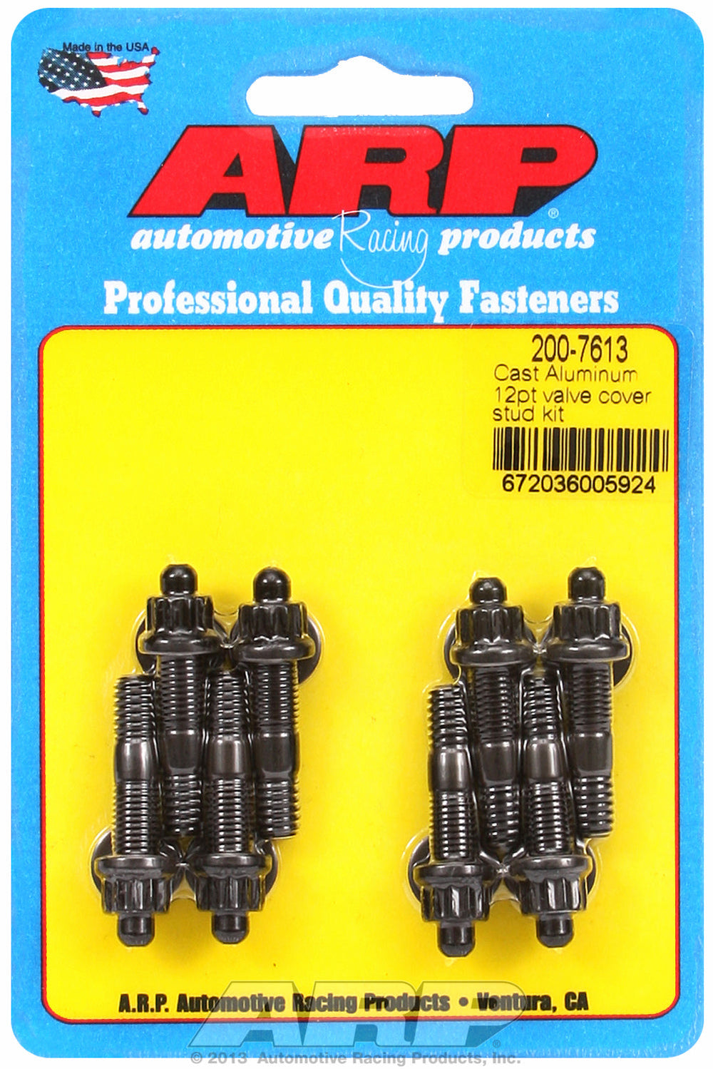 Valve Cover Stud Kit for Cast Aluminum Covers Stud kit Black Oxide - 12-Pt Head