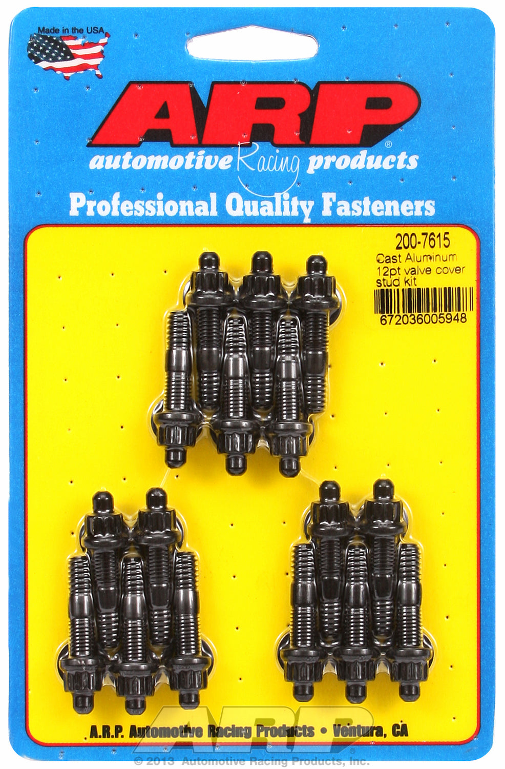 Valve Cover Stud Kit for Cast Aluminum Covers Stud kit Black Oxide - 12-Pt Head