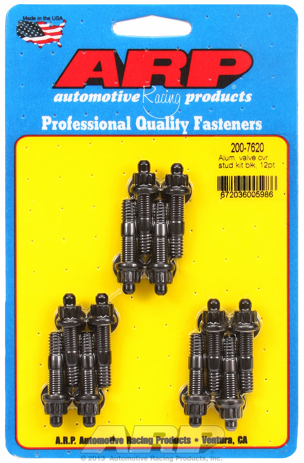 Valve Cover Stud Kit for Cast Aluminum Covers Stud kit Black Oxide - 12-Pt Head