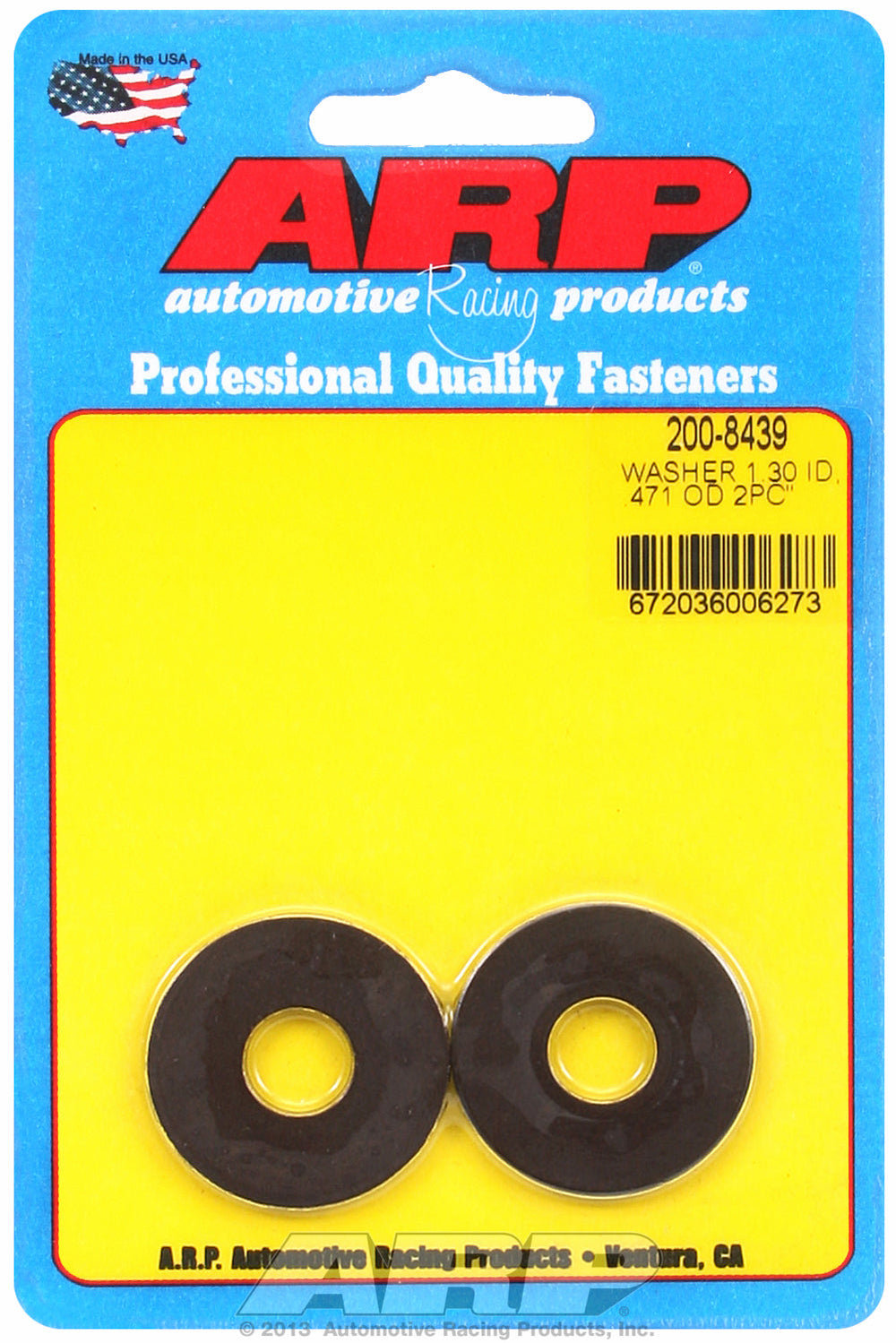 Black Oxide 2-PC Pack SAE Special Purpose Washers w/ Chamfer