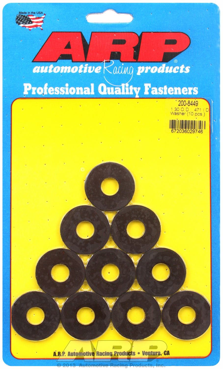 Black Oxide 10-PC Pack SAE Special Purpose Washers w/ Chamfer