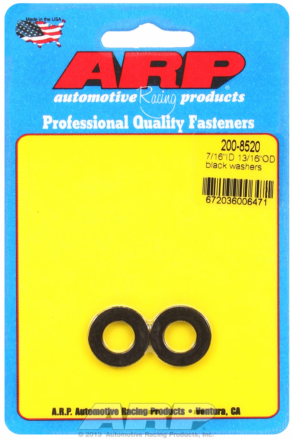 Black Oxide 2-PC Pack SAE Special Purpose Washers