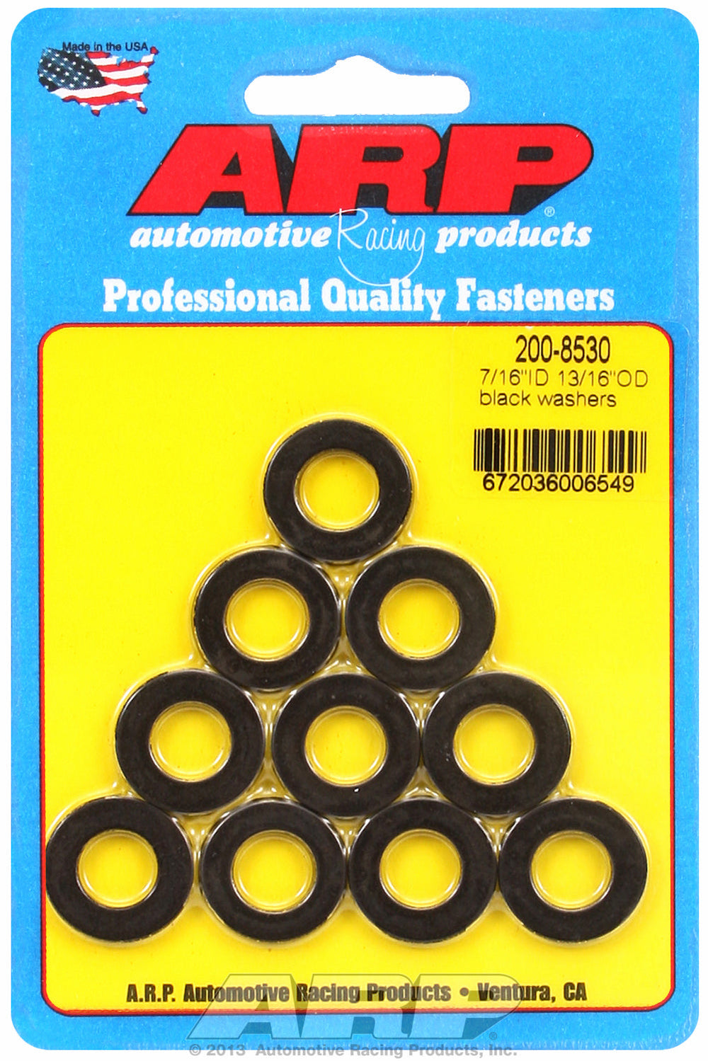 Black Oxide 10-PC Pack SAE Special Purpose Washers