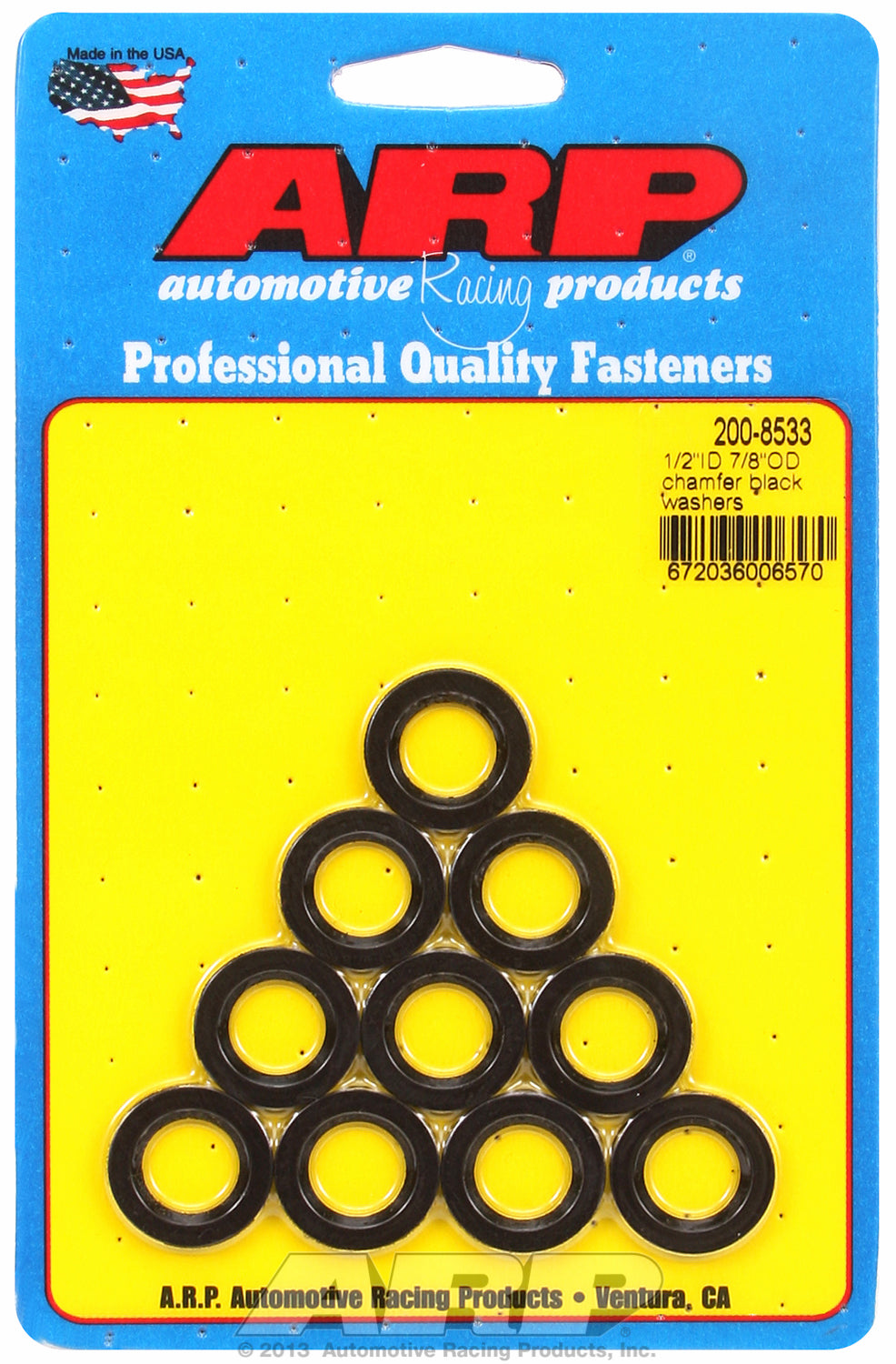 Black Oxide 10-PC Pack SAE Special Purpose Washers