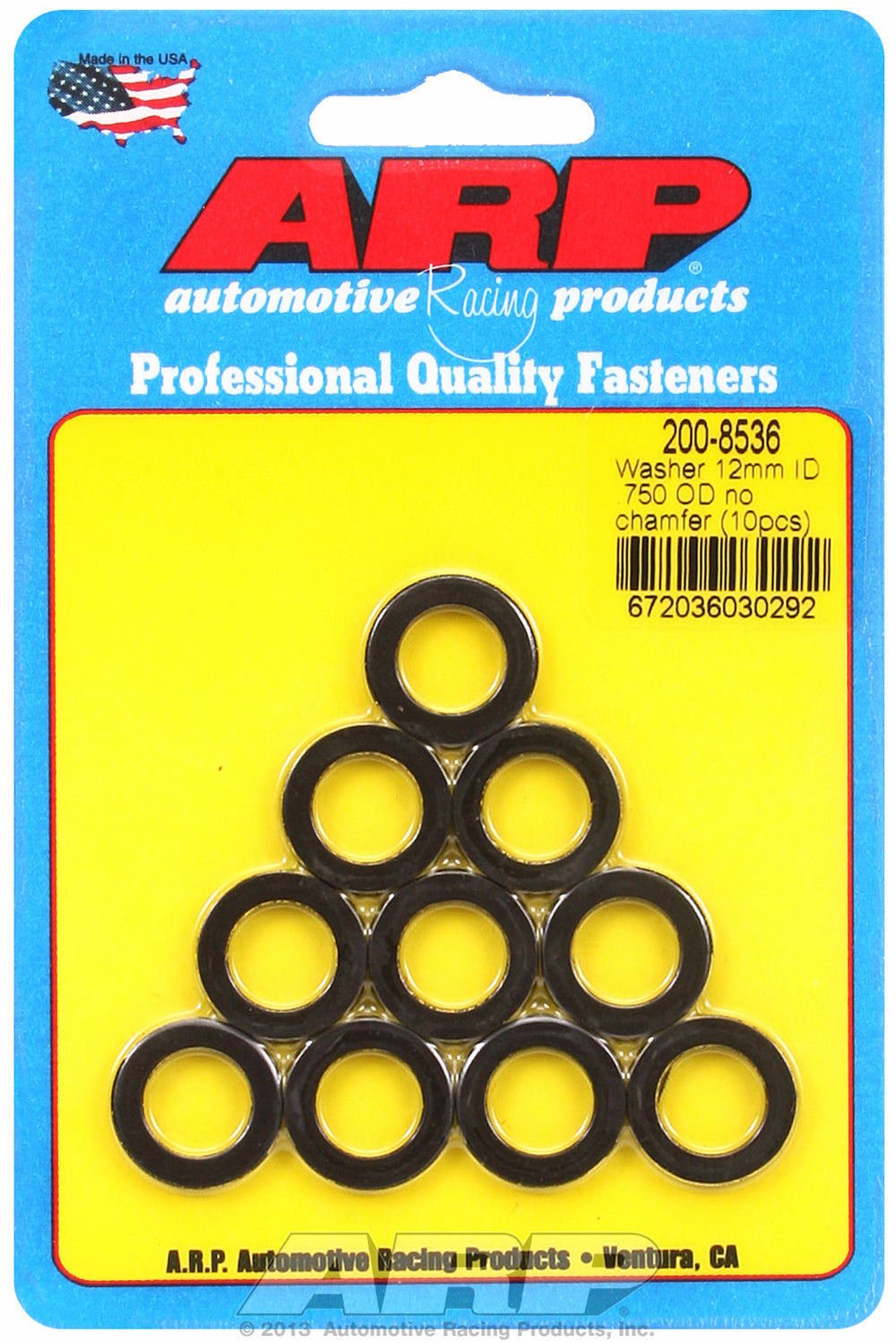 Black Oxide 10-PC Pack Metric Special Purpose Washers