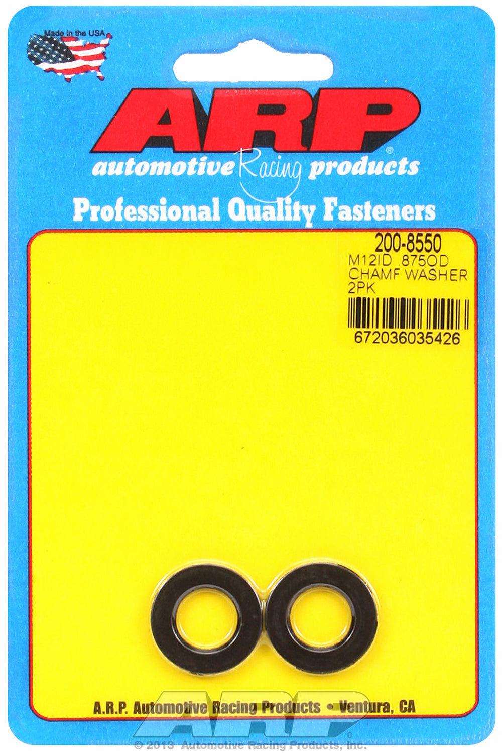 Black Oxide 2-PC Pack Metric Special Purpose Washers w/ Chamfer