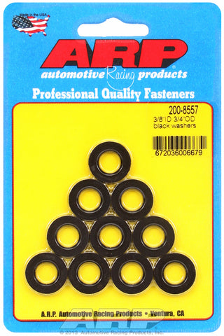 Black Oxide 10-PC Pack SAE Special Purpose Washers w/ Chamfer