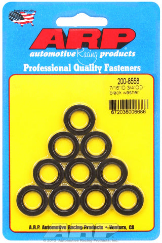 Black Oxide 10-PC Pack SAE Special Purpose Washers w/ Chamfer