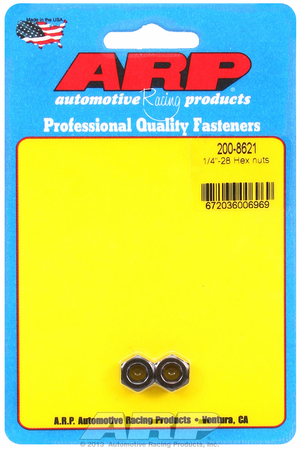 1/4-28 (2) 2-PC Pack Hex Nut