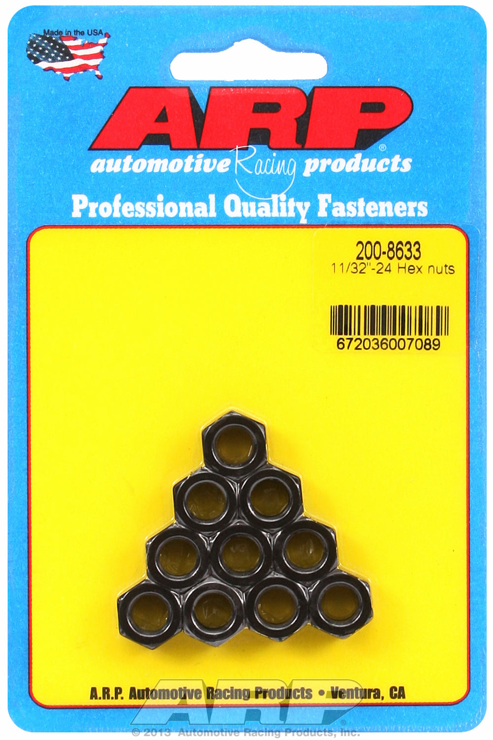 11/32-24 10-Pc Pack Hex Nut